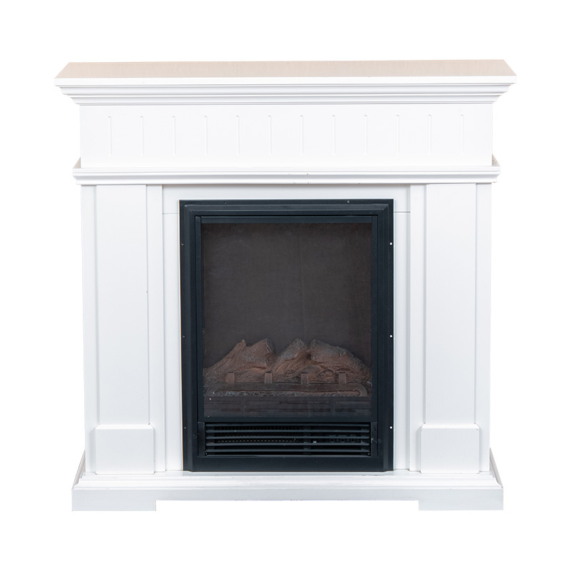 欧式白色壁炉电视柜