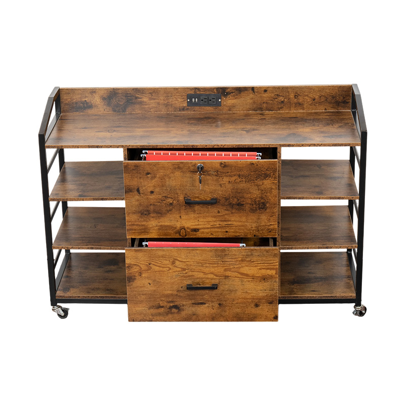 钢木文件柜,带锁轮和插件