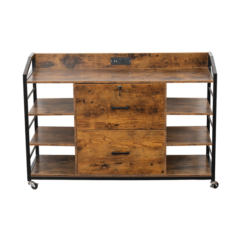 钢木文件柜,带锁轮和插件