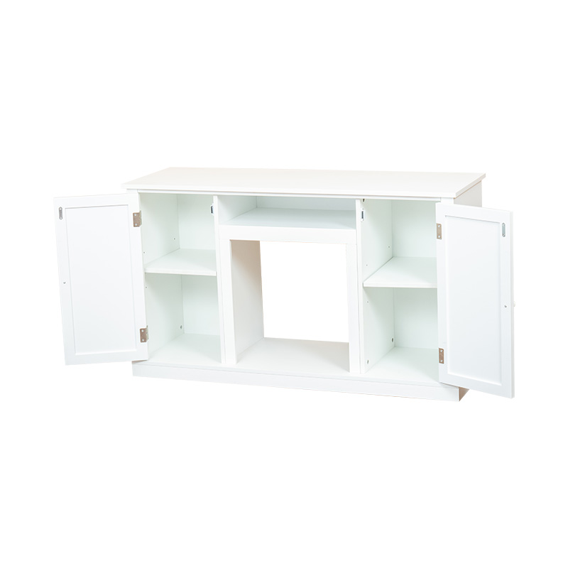 欧式白色壁炉电视柜