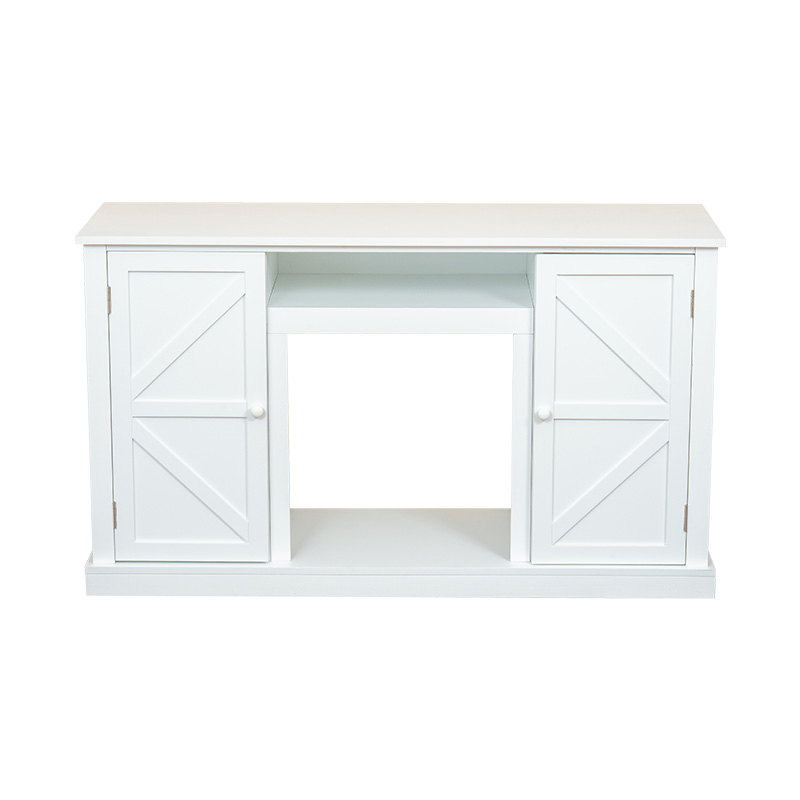 欧式白色壁炉电视柜